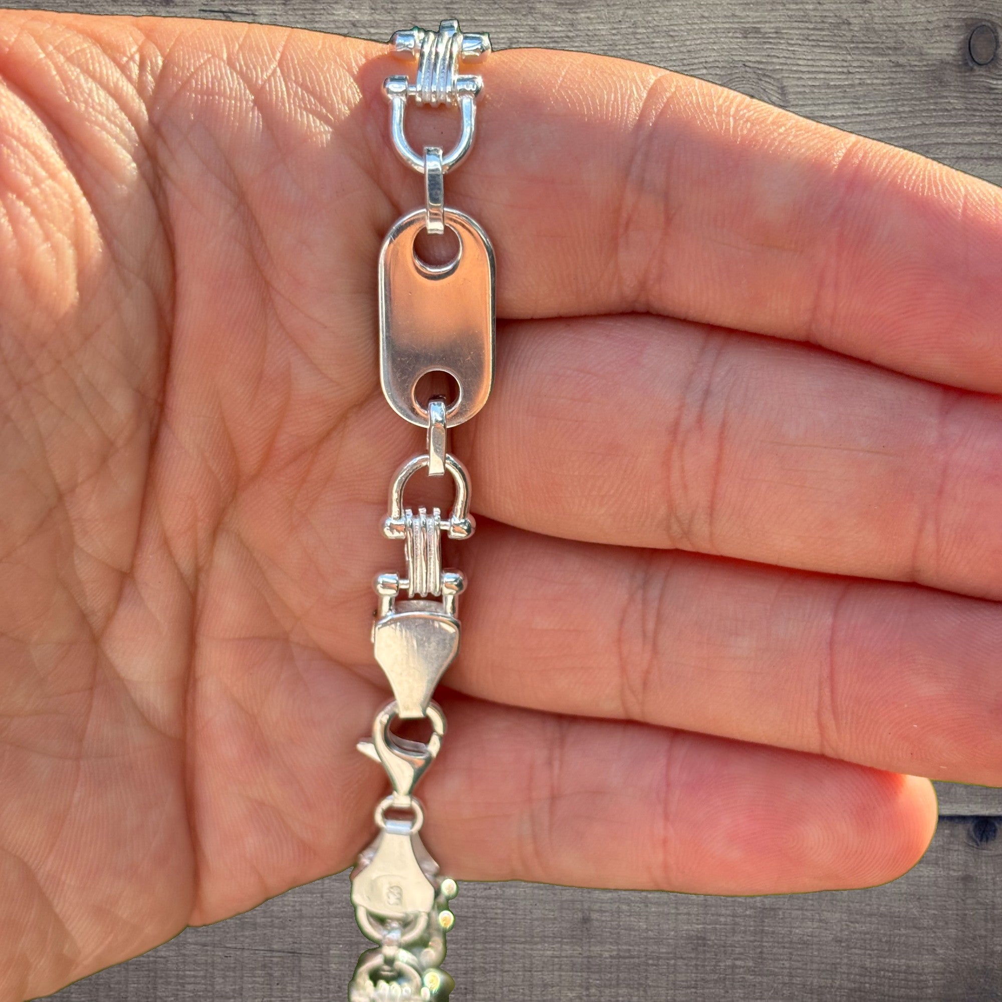 925 Sterling Silver 10mm Ferragamo Mariner Chain Necklace