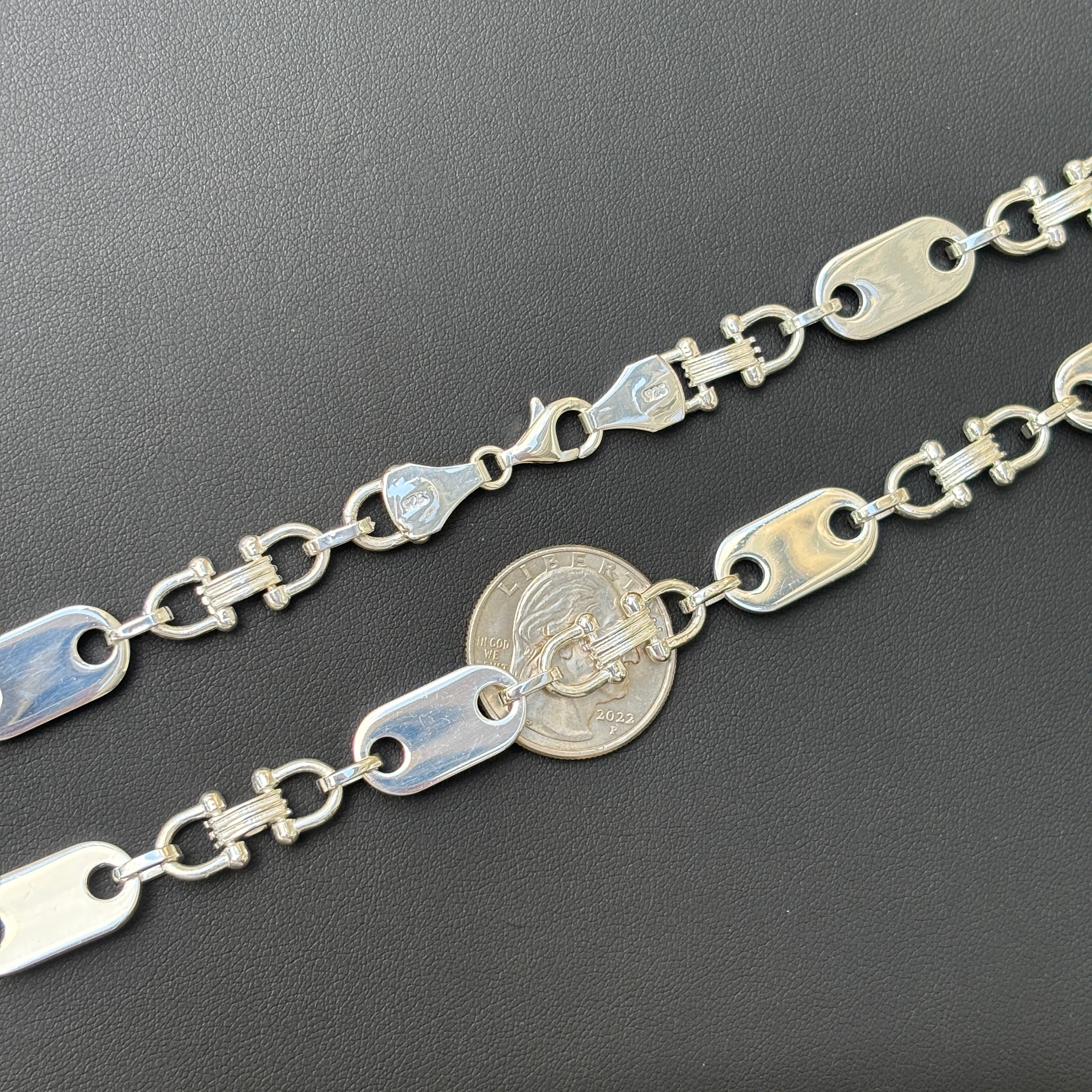 925 Sterling Silver 10mm Ferragamo Mariner Chain Necklace