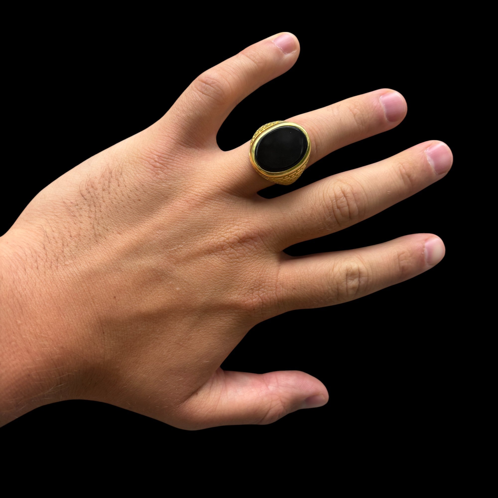 925 Sterling Silver Classic Black Onyx Gemstone Ring