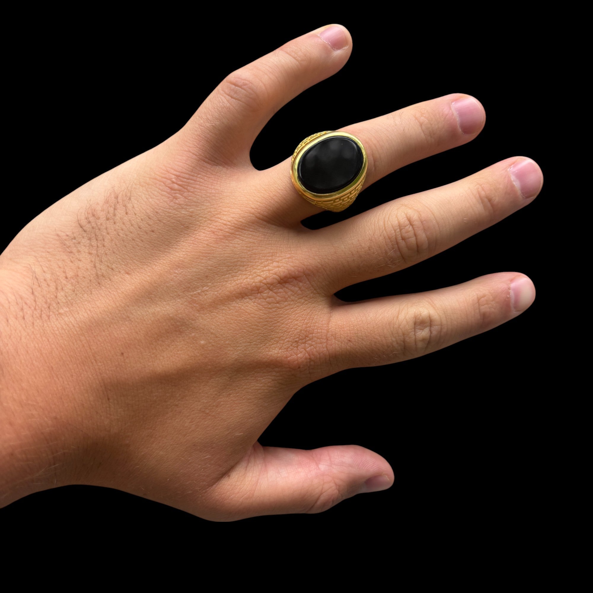 925 Sterling Silver Classic Black Onyx Gemstone Ring