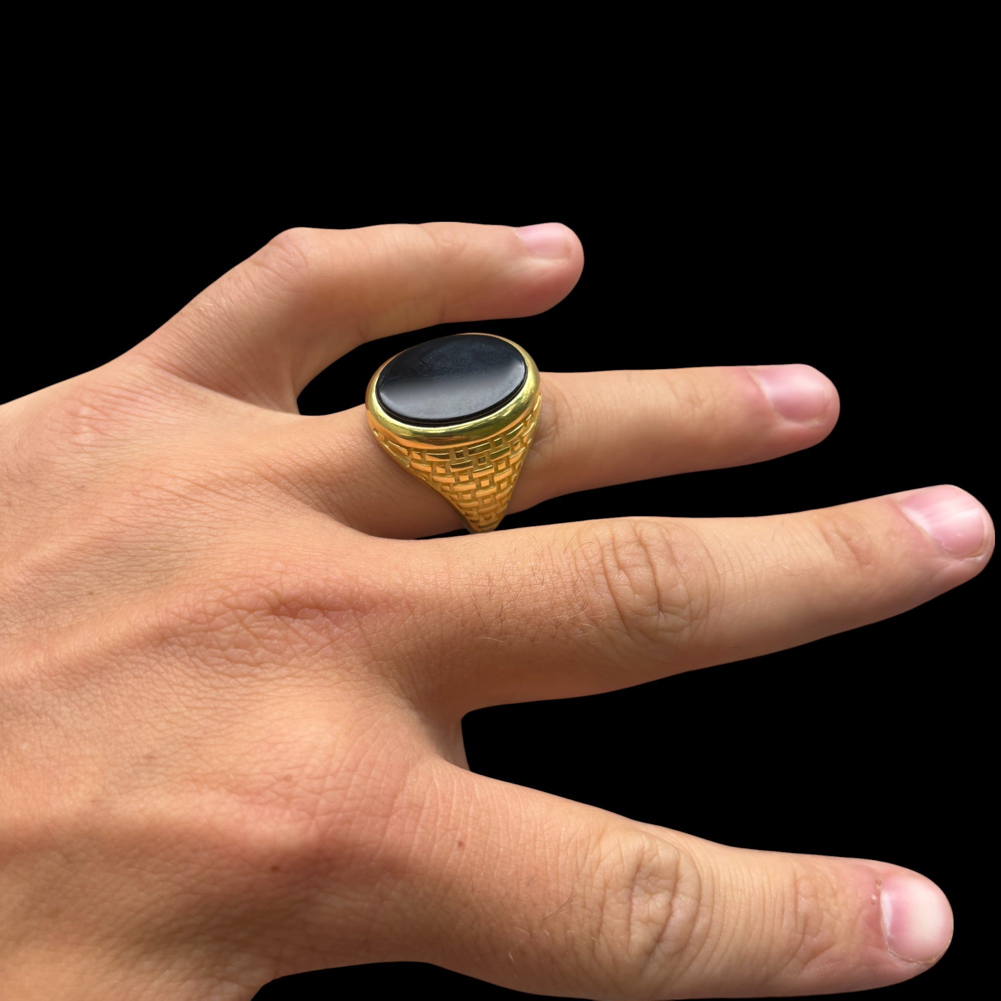 925 Sterling Silver Classic Black Onyx Gemstone Ring