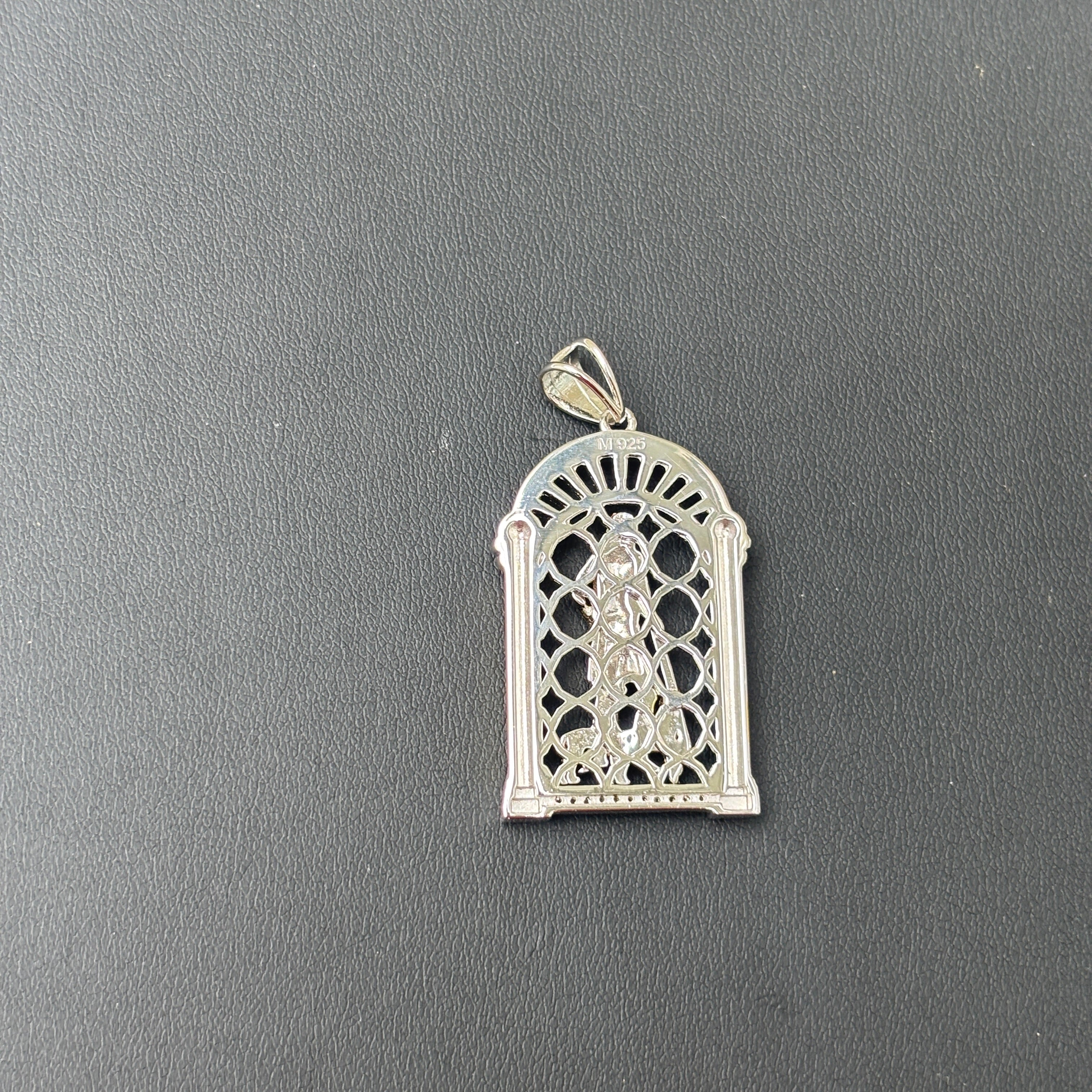 925 Sterling Silver St Lazarus Pendant With Moissanite