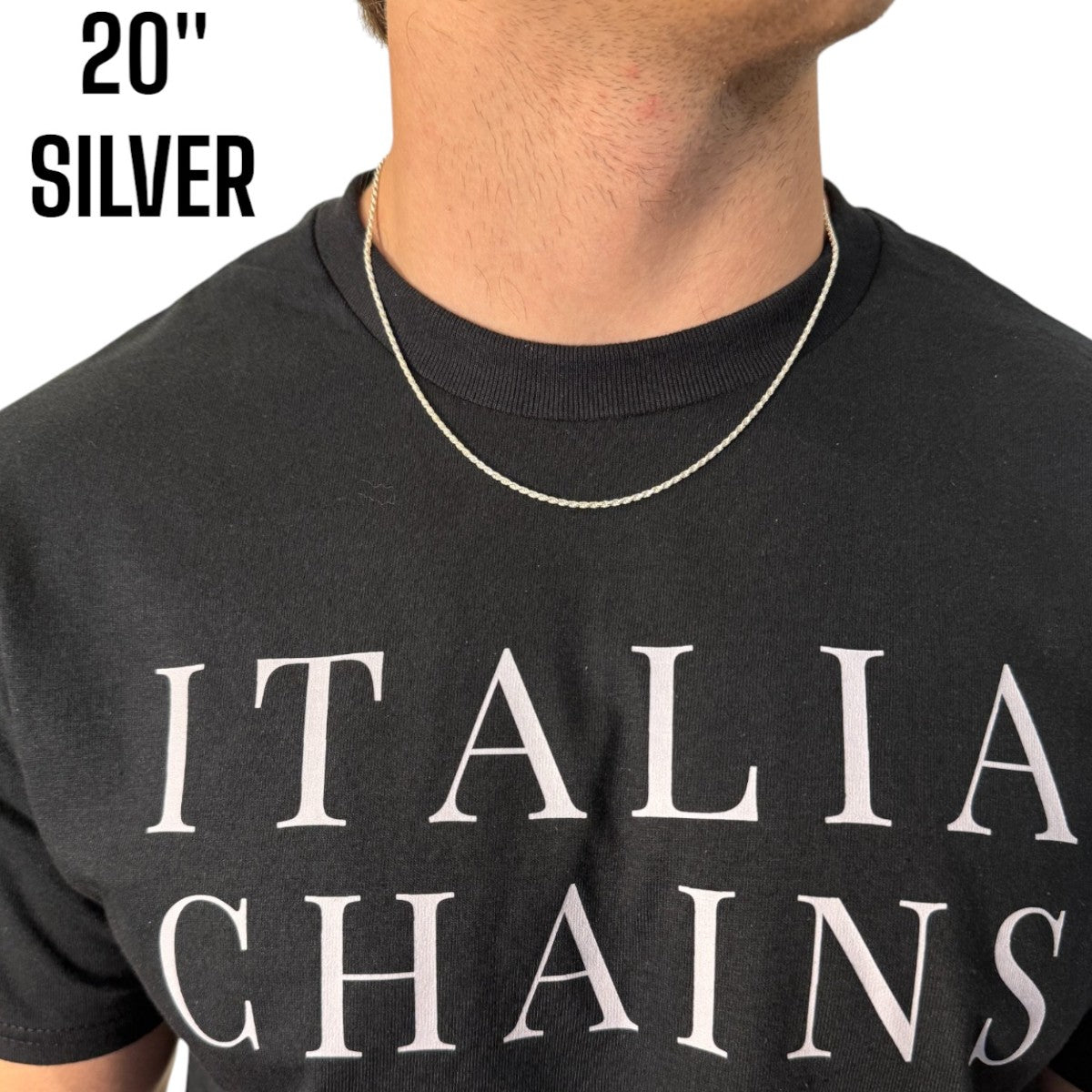 925 Sterling Silver 1.8mm Diamond Cut Rope Chain Necklace