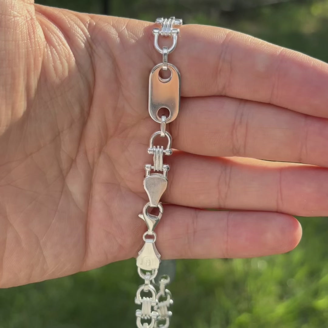 925 Sterling Silver 10mm Ferragamo Mariner Chain Necklace