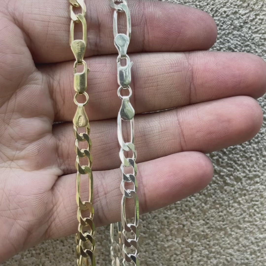 925 Sterling Silver 6mm Figaro Chain Necklace