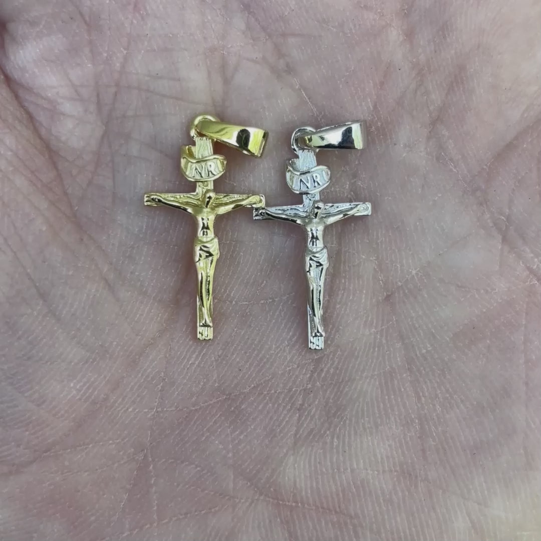925 Sterling Silver Crucifix Cross Pendant - Small