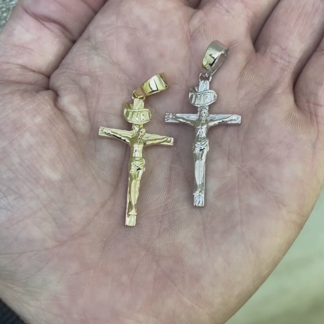 925 Sterling Silver Crucifix Cross Pendant - Medium