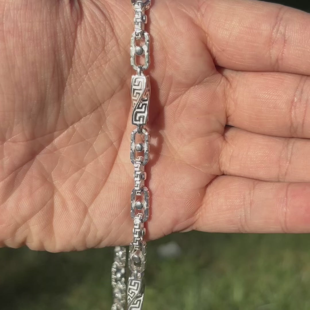 925 Sterling Silver 7.5mm Ferragamo Mariner Chain Necklace