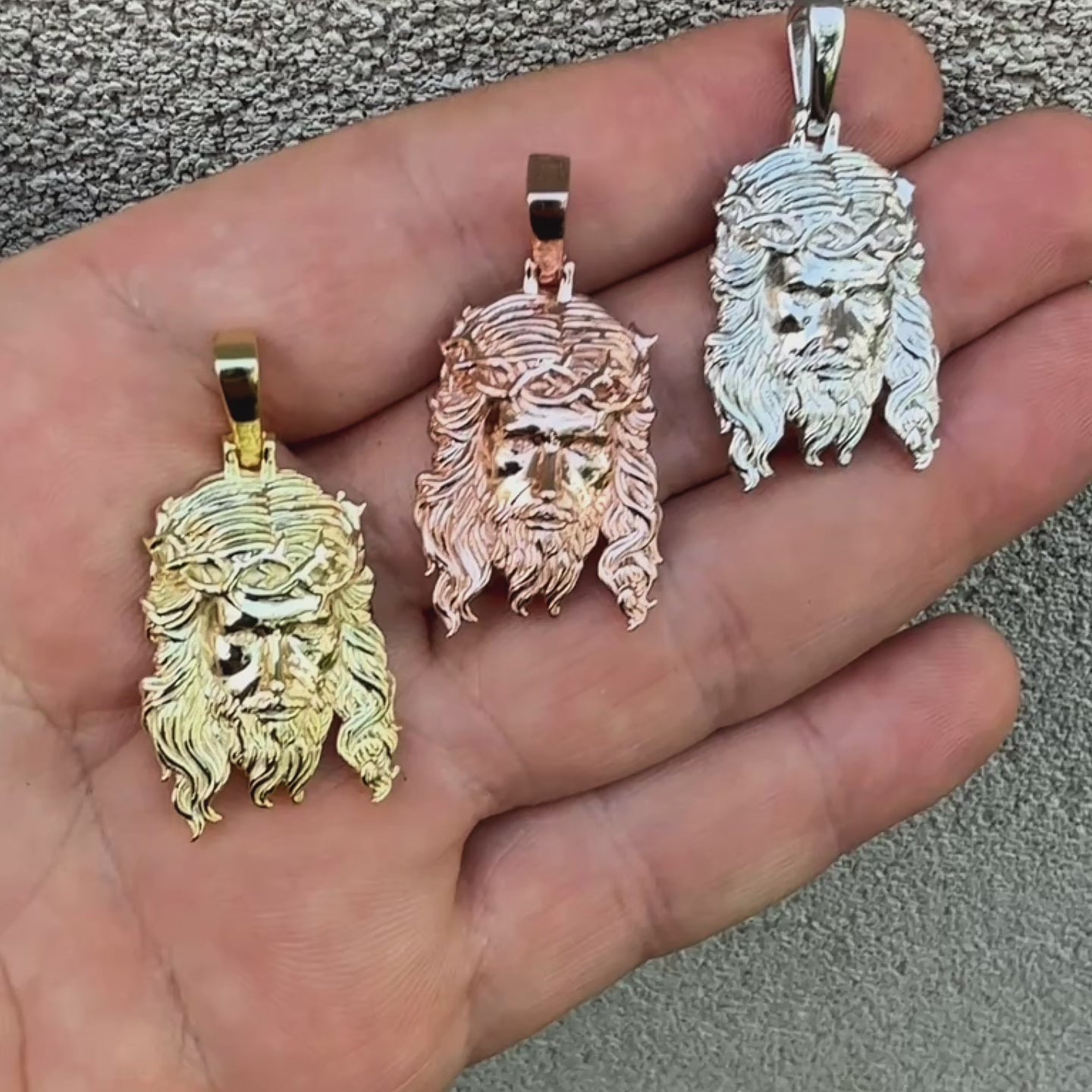 925 Sterling Silver Classic Jesus Piece Pendant - Small