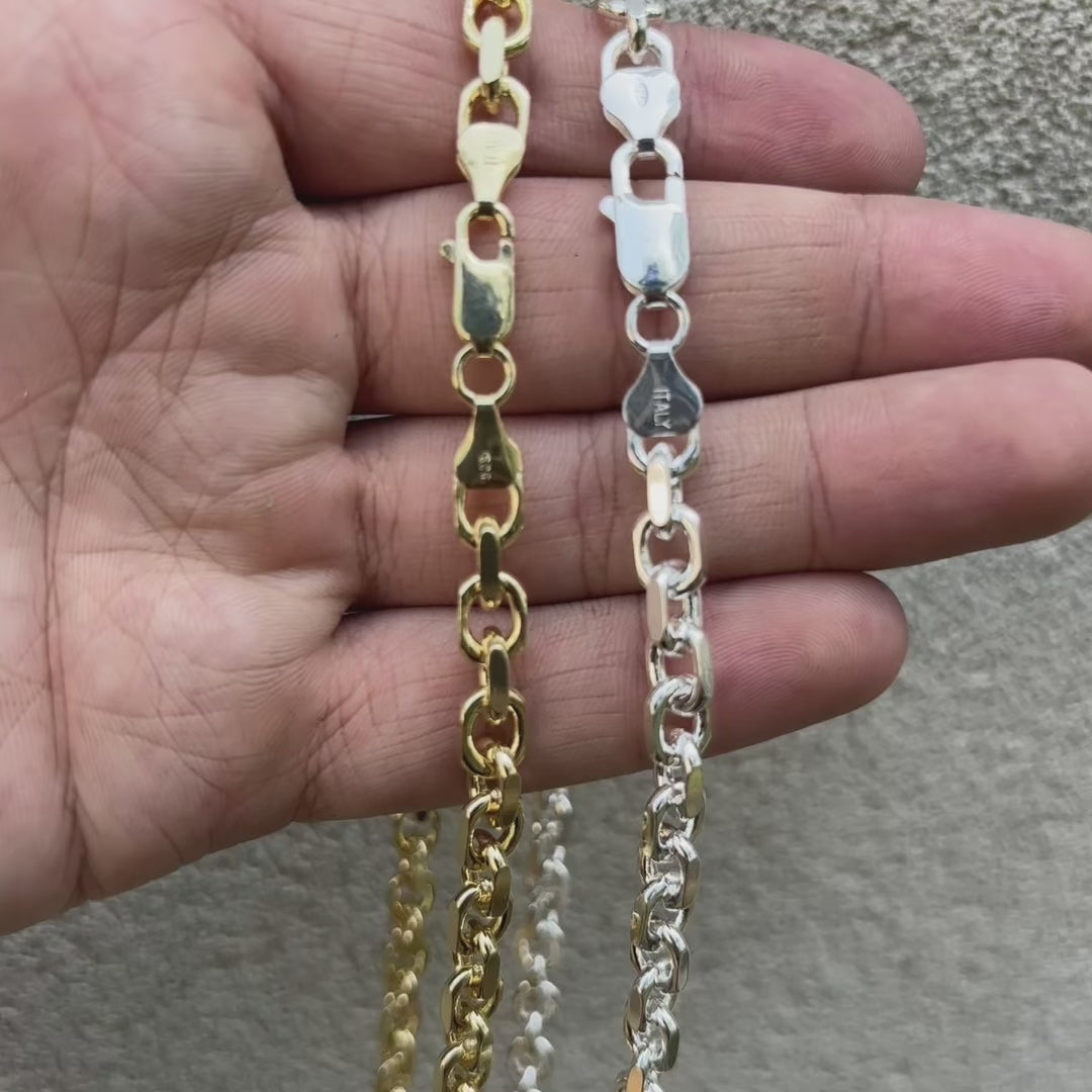 Load video: 6mm 925 sterling silver anchor chain—Italian-made with flat, polished links for a clean, modern look perfect for daily wear.Ask ChatGPT