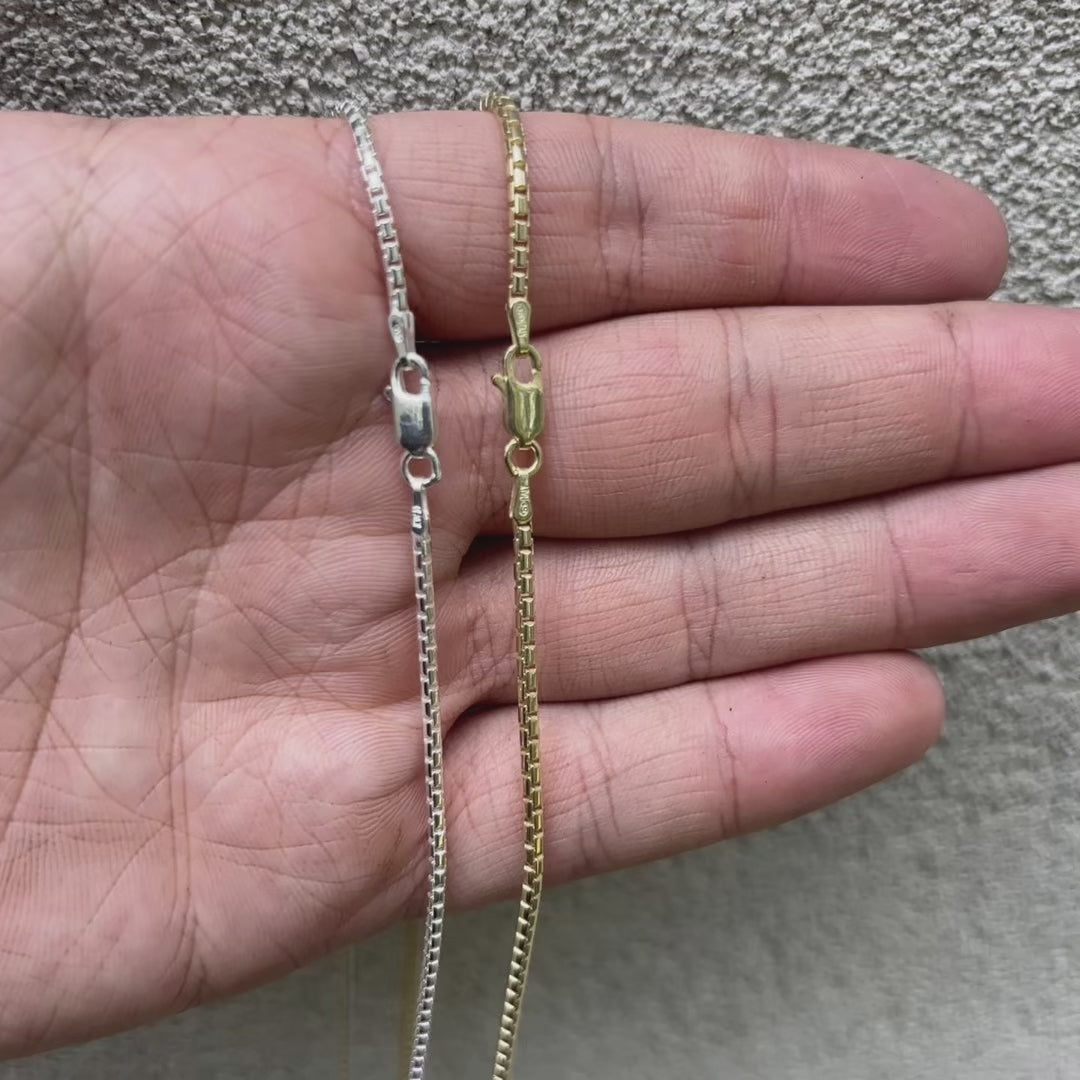 925 Sterling Silver 1.8mm Rounded Box Chain Necklace