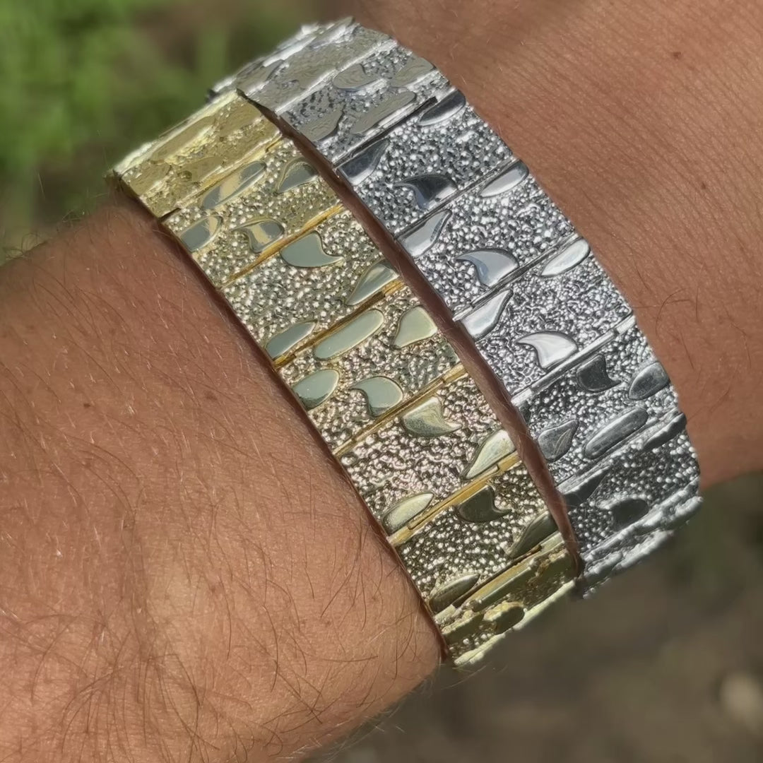 925 Sterling Silver 12mm Custom Nugget Link Bracelet