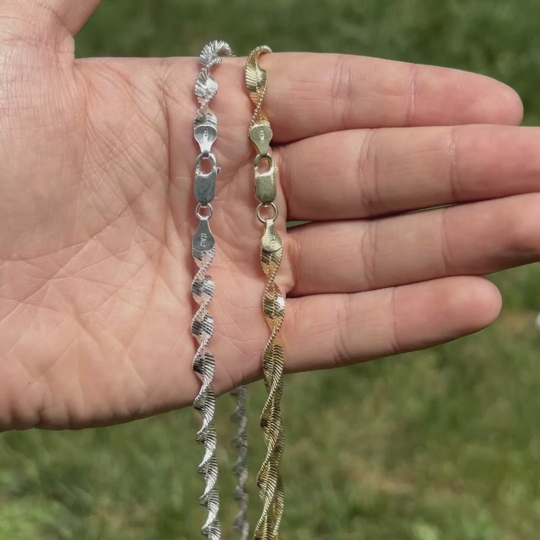925 Sterling Silver 6mm Singapore Chain Necklace