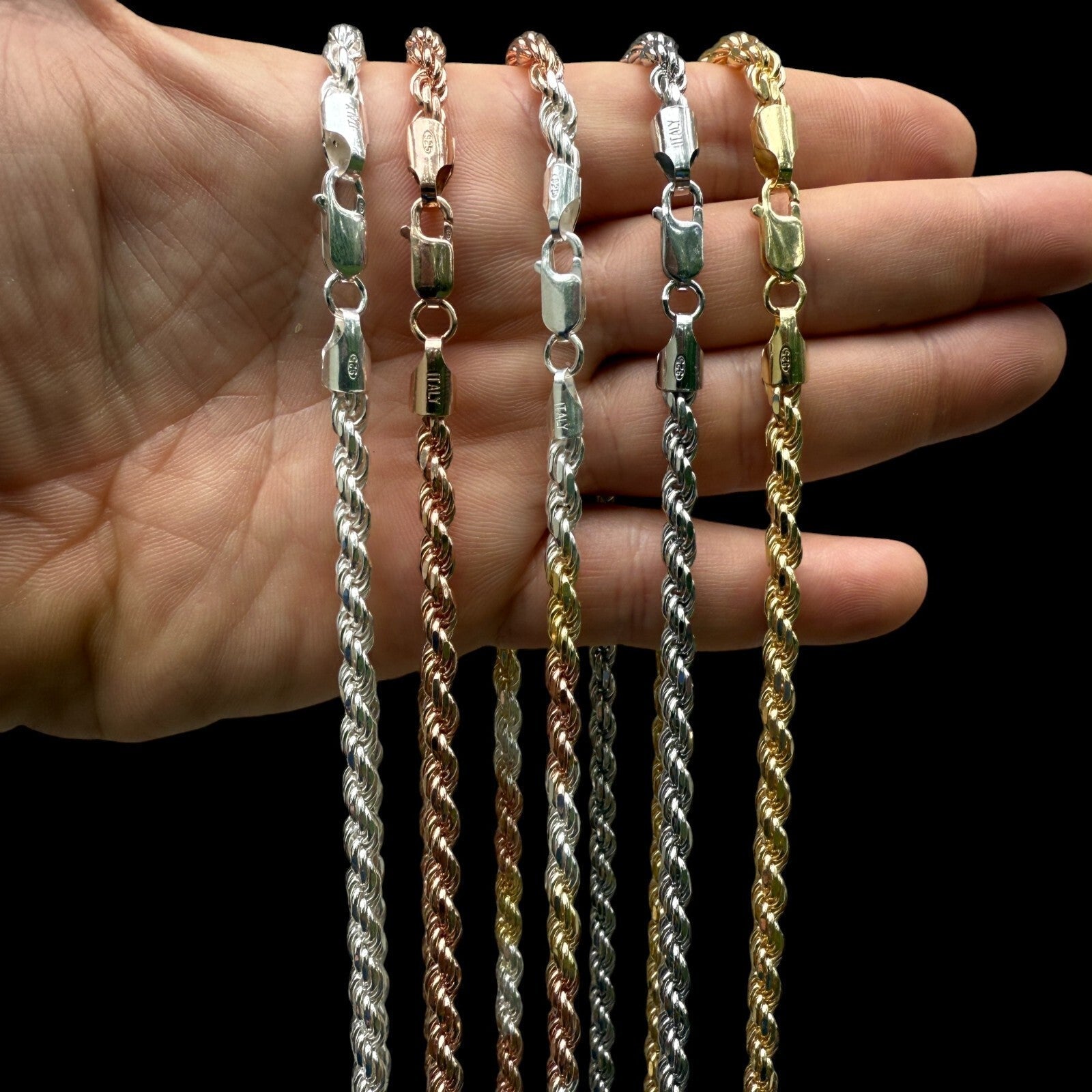 5mm silver rope chain