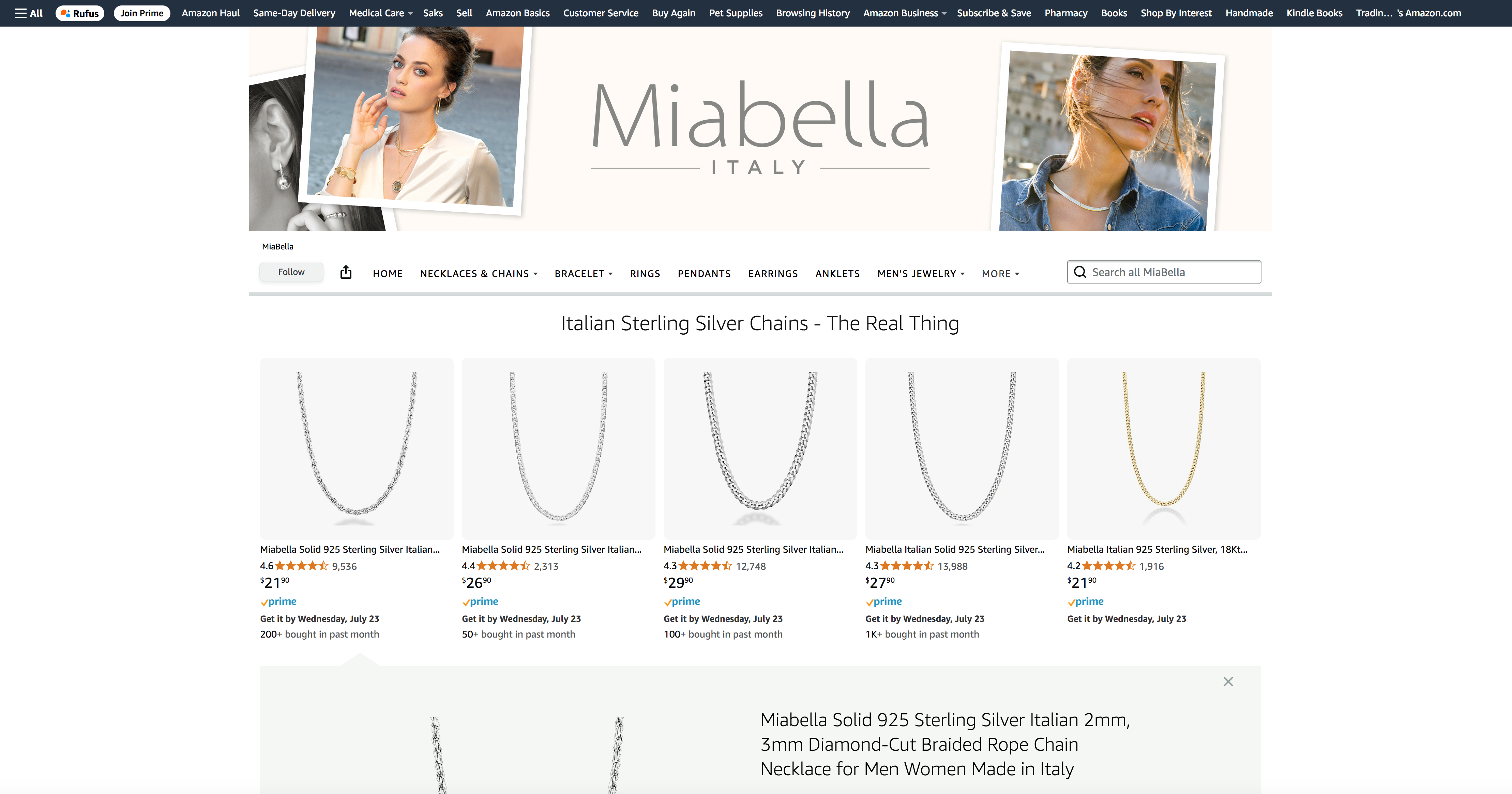 Miabella Amazon Jewelry