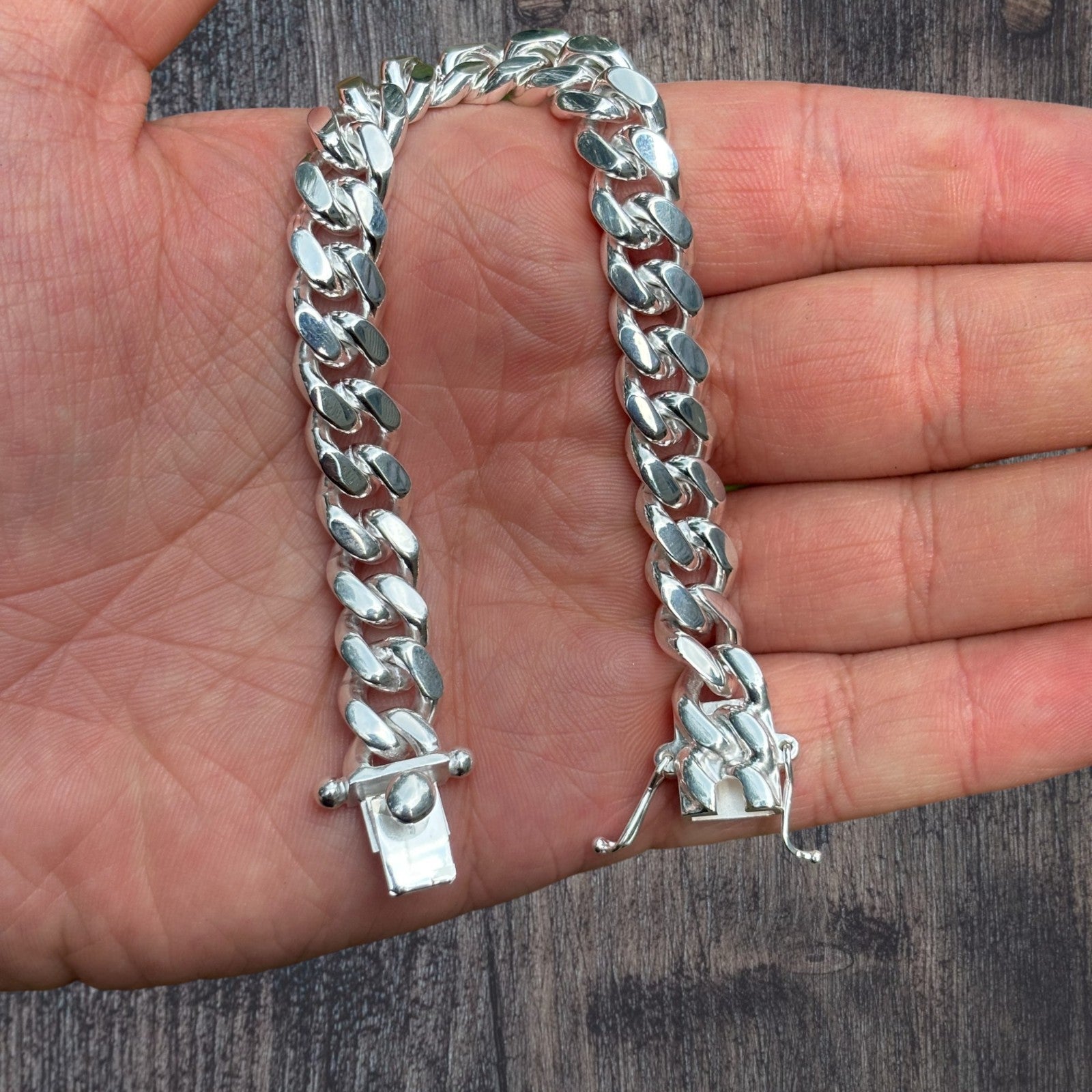 925 Sterling Silver 10mm Miami Cuban W. Box Clasp Bracelet