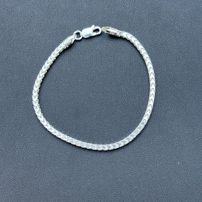 925 Sterling Silver 3mm Franco Bracelet