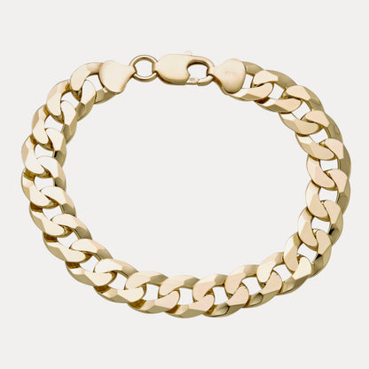 925 Sterling Silver 10.5mm Flat Curb Bracelet