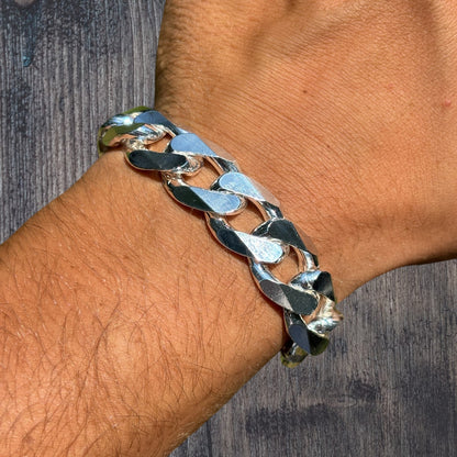 925 Sterling Silver 16mm Curb Bracelet