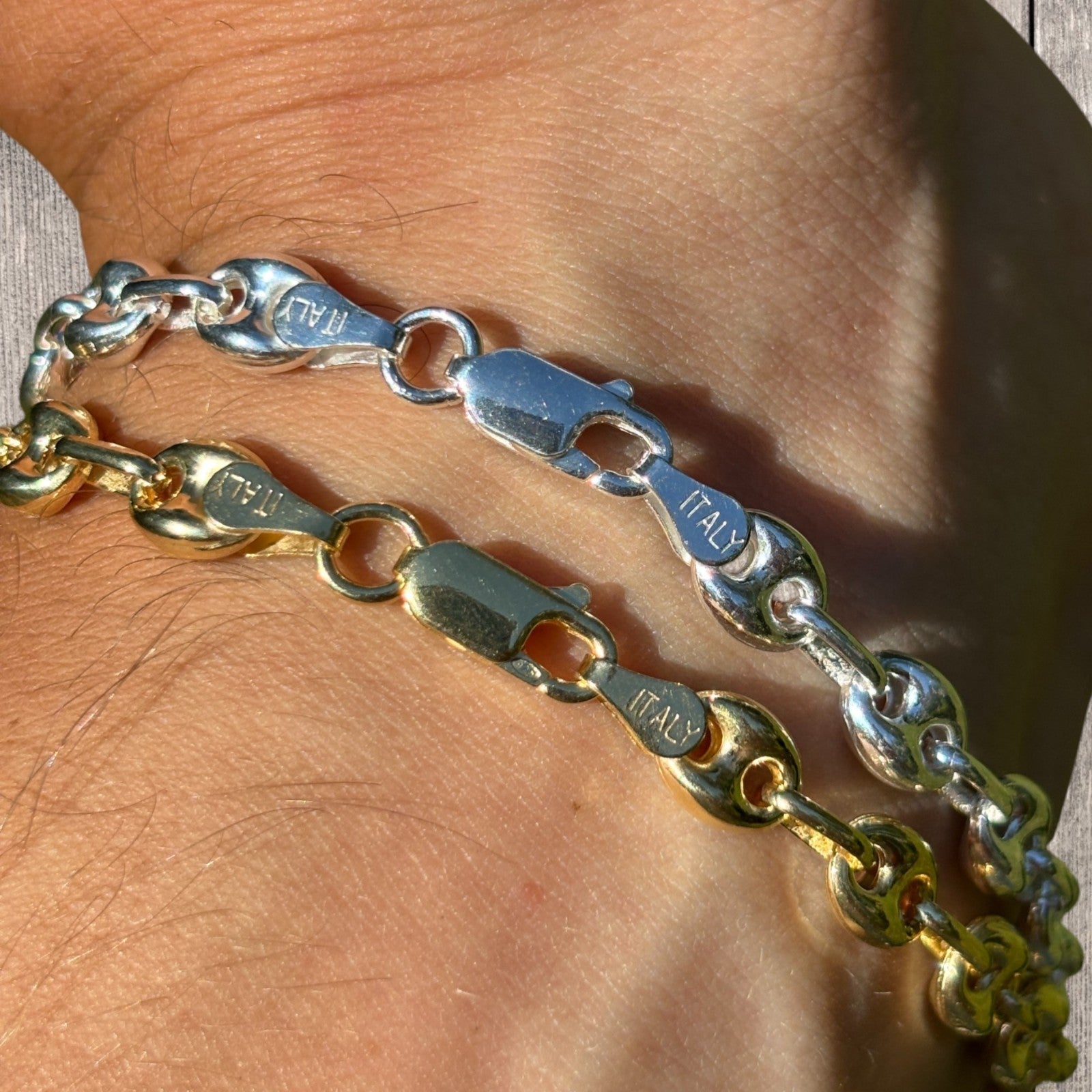 925 Sterling Silver 6mm Puffed Gucci Bracelet