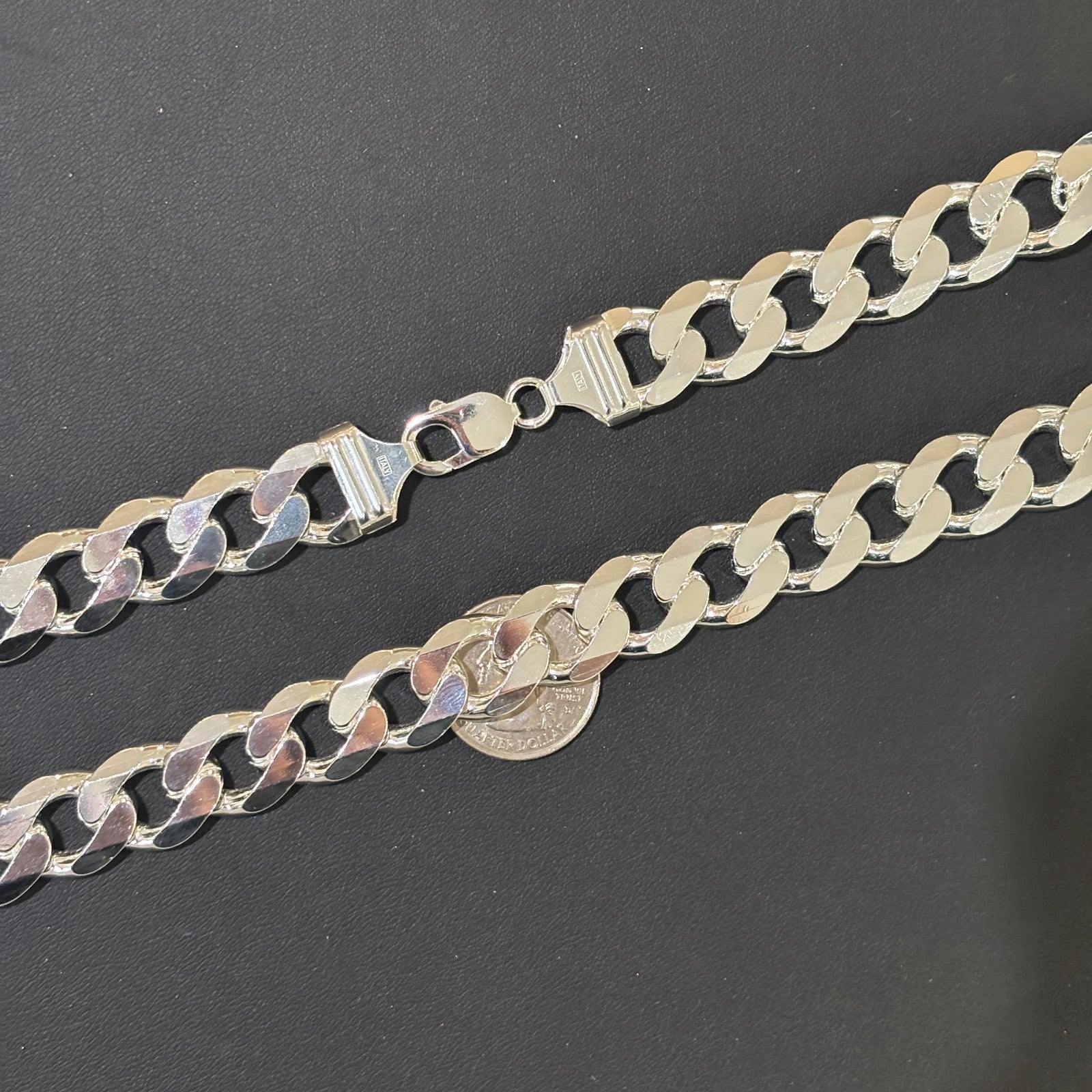 925 Sterling Silver 15mm Curb Chain Necklace