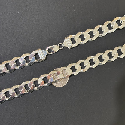 925 Sterling Silver 15mm Curb Chain Necklace