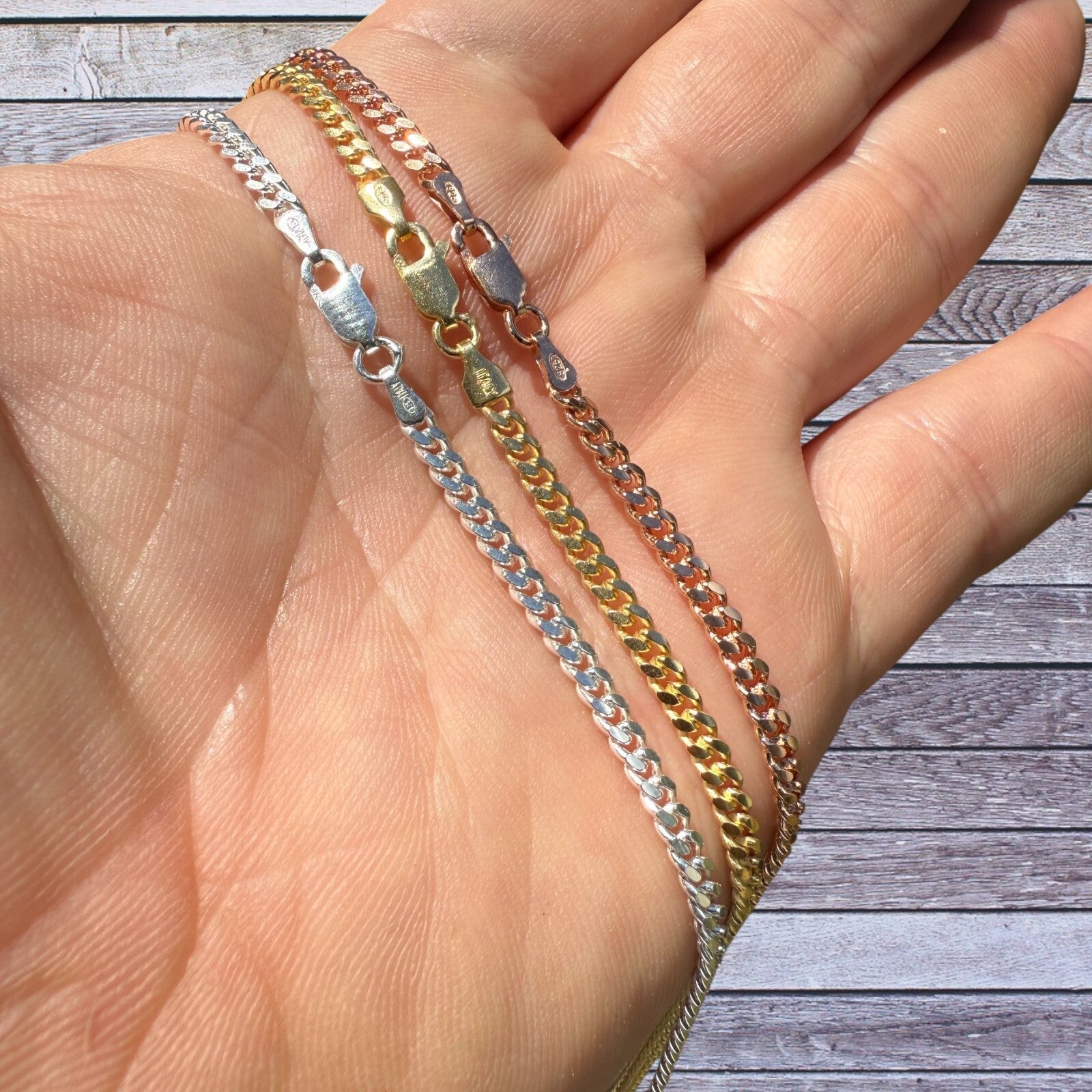 925 Sterling Silver 2.5mm Miami Cuban Chain Necklace