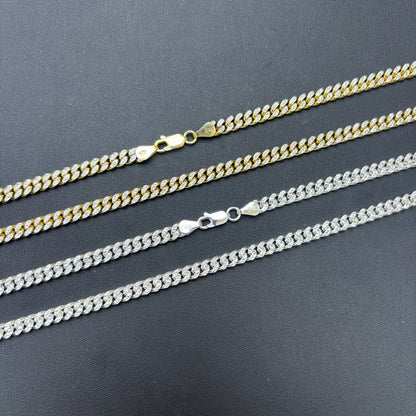 925 Sterling Silver 5mm Diamond Cut Miami Cuban Chain Necklace