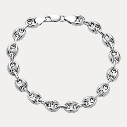 925 Sterling Silver 8mm Puffed Gucci Bracelet