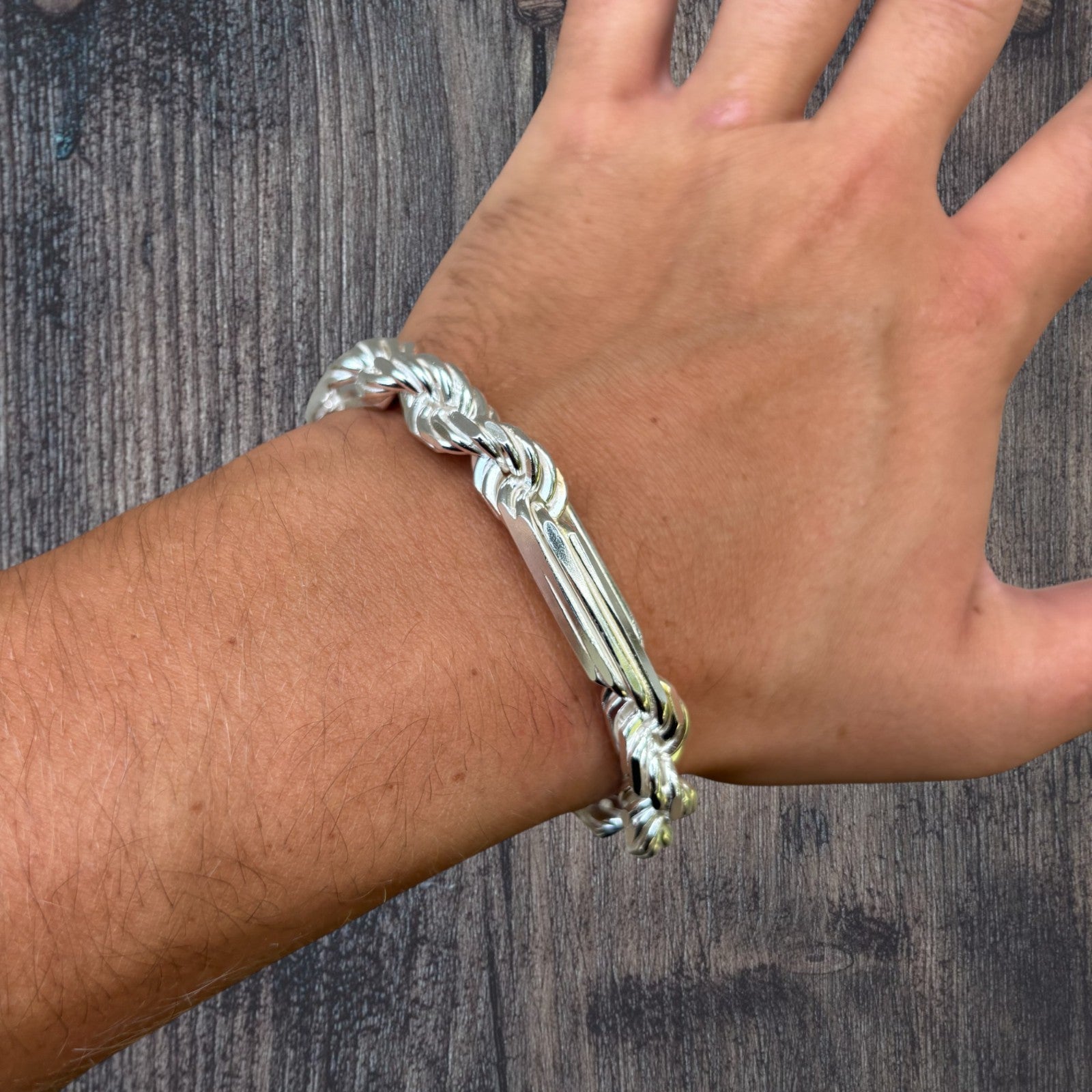 925 Sterling Silver 10mm Figarope Milano Bracelet