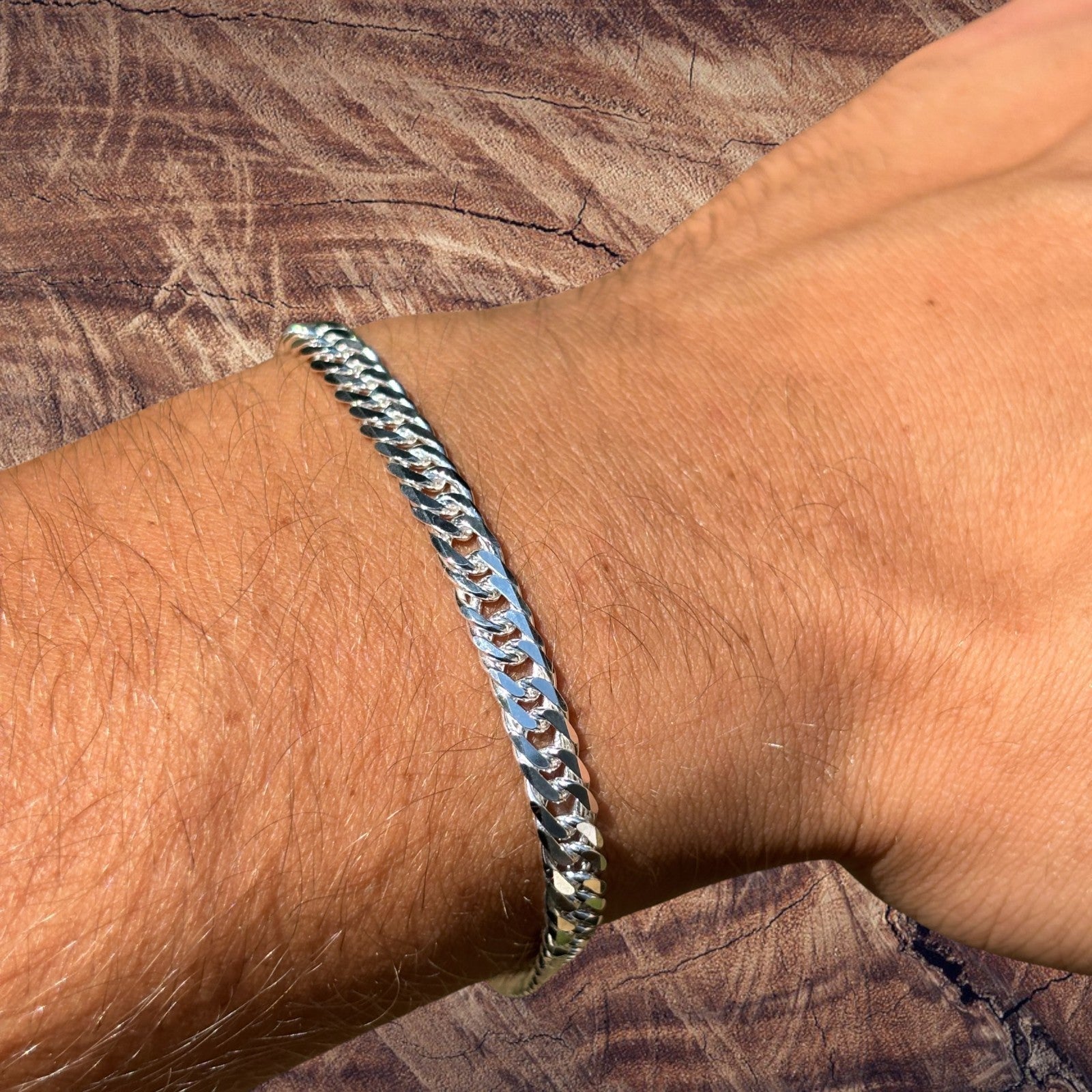 925 Sterling Silver 6mm Double Curb Bracelet