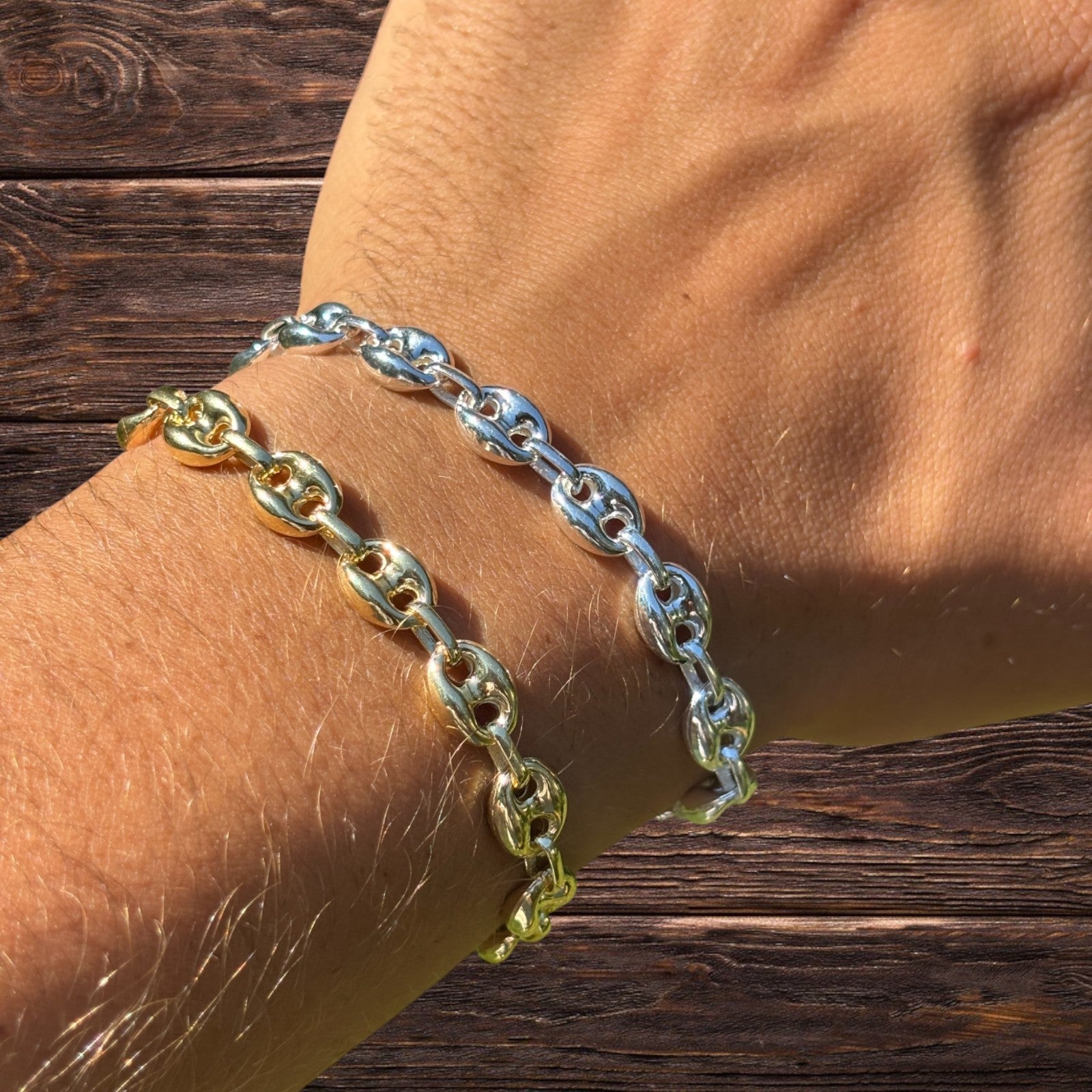 925 Sterling Silver 8mm Puffed Gucci Bracelet