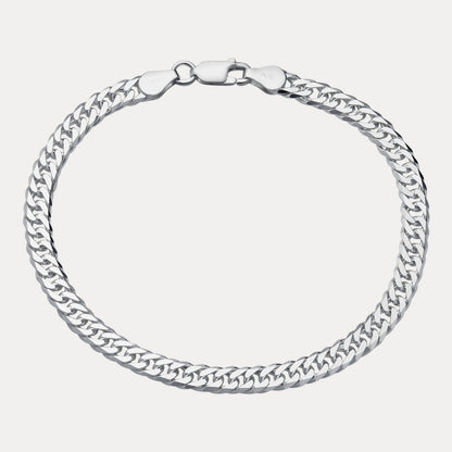 925 Sterling Silver 6mm Double Curb Bracelet