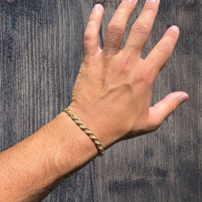 925 Sterling Silver 5mm Diamond Cut Rope Bracelet