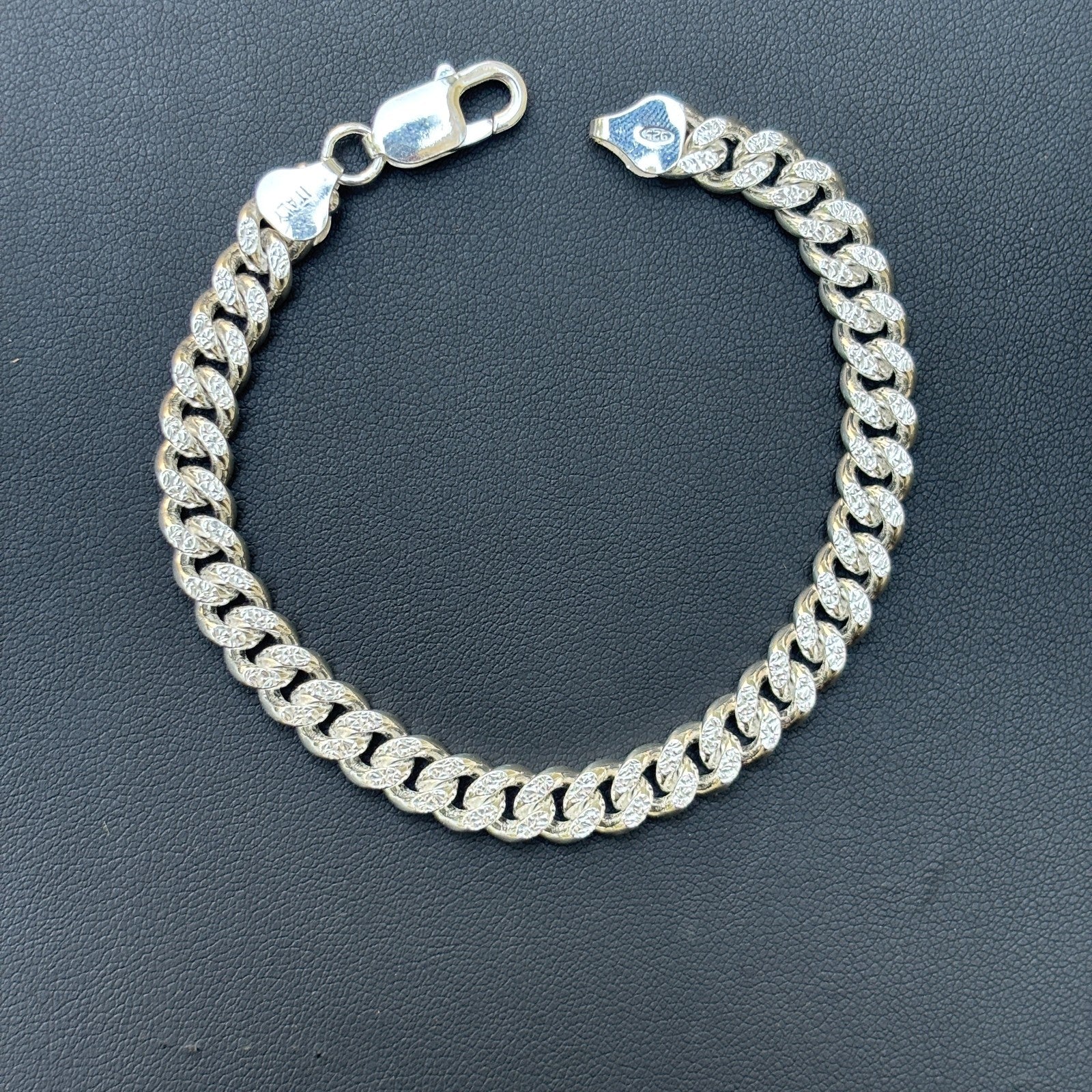 925 Sterling Silver 7mm Diamond Cut Miami Cuban Bracelet