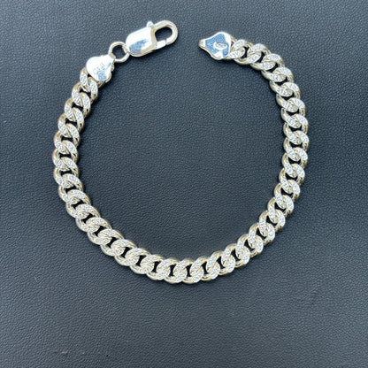 925 Sterling Silver 7mm Diamond Cut Miami Cuban Bracelet