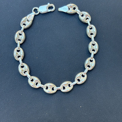 925 Sterling Silver 8mm Puffed Gucci Bracelet