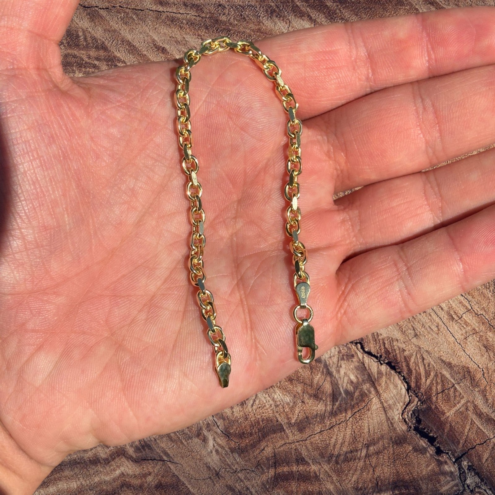 925 Sterling Silver 4mm Anchor Cable Bracelet