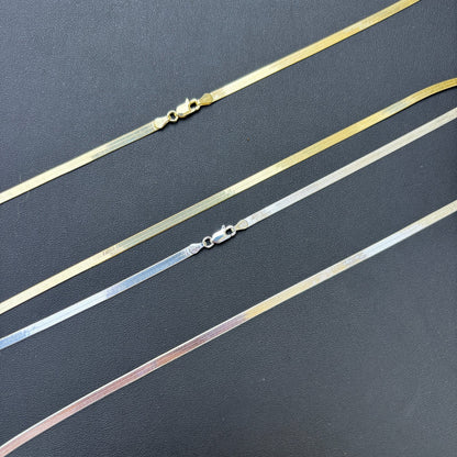 925 Sterling Silver 3.5mm Herringbone Chain Necklace