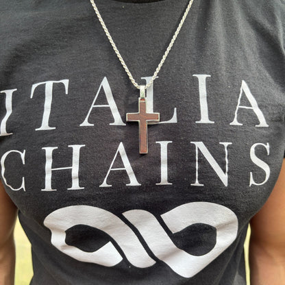 925 Sterling Silver Wooden Cross Pendant - Large