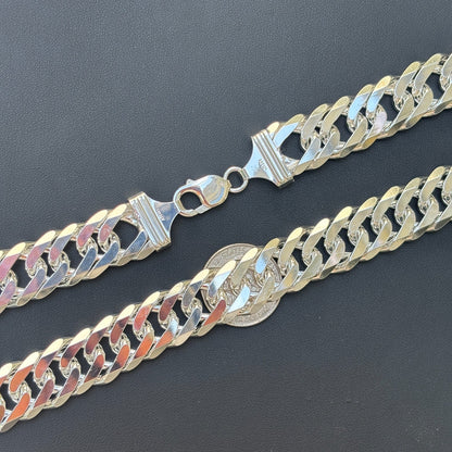 925 Sterling Silver 16mm Double Curb Chain Necklace