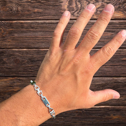 925 Sterling Silver 7.5mm Custom Ferragamo Link Bracelet