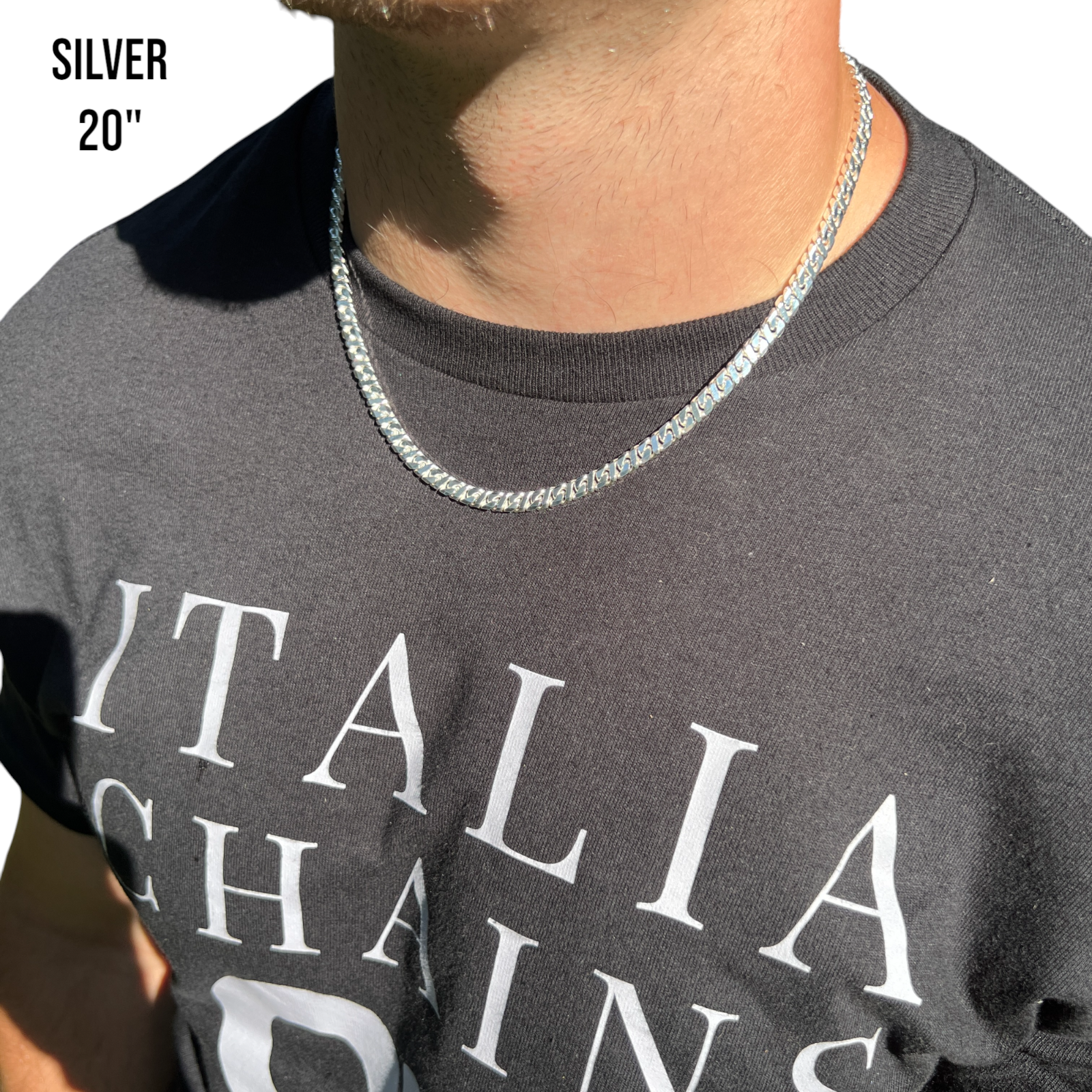 925 Sterling Silver 6mm Dollar Chain Necklace