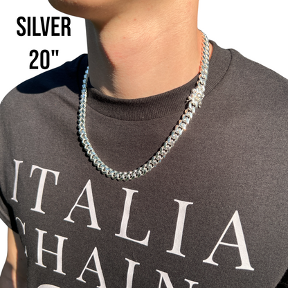 925 Sterling Silver 8mm Miami Cuban W. Box Clasp Chain Necklace