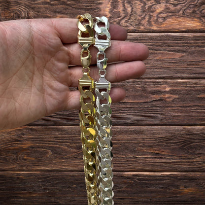 925 Sterling Silver 15mm Curb Chain Necklace