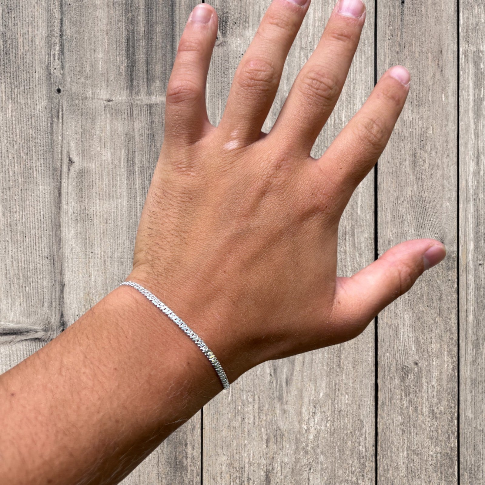 925 Sterling Silver 2.5mm Dollar Link Bracelet