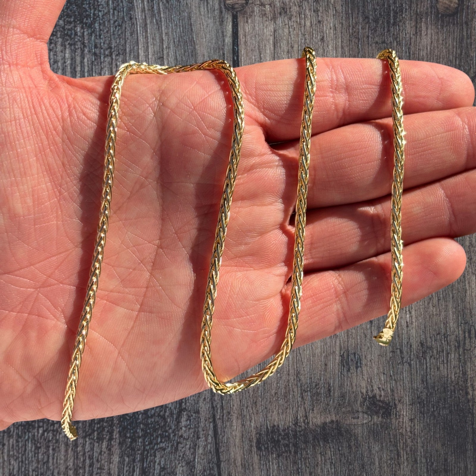925 Sterling Silver 3mm Wheat Chain Necklace - ITALIA Chains