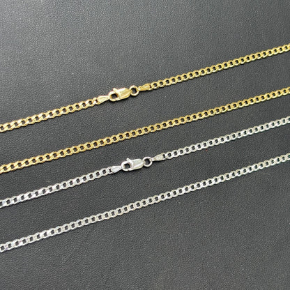 925 Sterling Silver 3mm Curb Chain Necklace