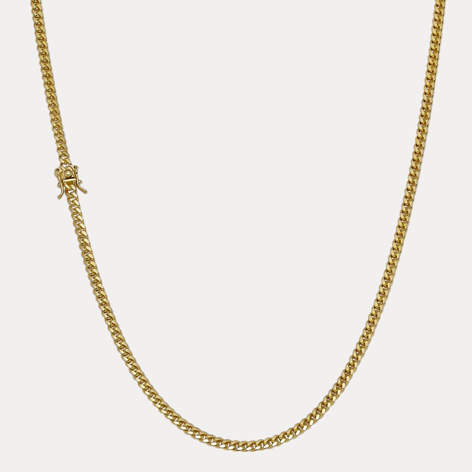 925 Sterling Silver 4mm Miami Cuban W. Box Clasp Chain Necklace