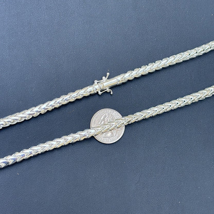 925 Sterling Silver 6mm Rounded Franco Chain Necklace